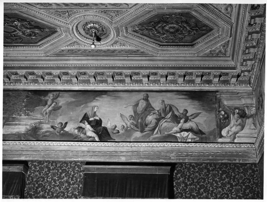 Santa Savina portata in gloria dagli angeli - Vicenza, Palazzo Tristino, Baston